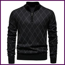 Maglione uomo moda mezza zip