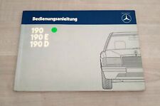 Mercedes 190 190E 190D 1985 Libretto Uso e Manutenzione German Text