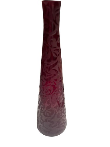 Vaso vetro artistico rosso - vetro,