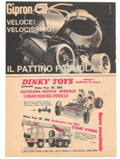 Pubblicità anni 70 Gipron Pattino a rotelle Dinky Toys Autoluna Autocarro gru