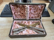 Antico Solingen 4 coltelli incassati in scatola 