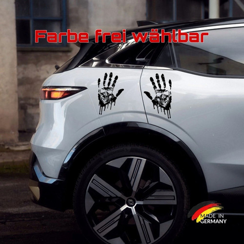 Adesivo auto teschio - , mani