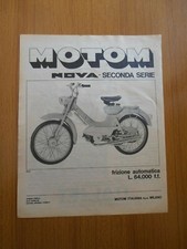 1966 MOTOM NOVA SECONDA SERIE CICLOMOTORE MOTORINO PUBBLICITA VINTAGE AD