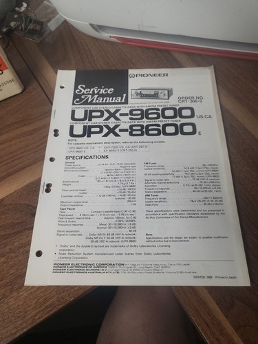 Pioneer upx 8600 - pioneer, upx-8600