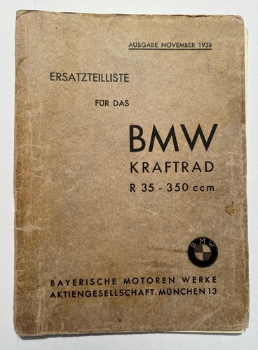 Bmw r35 lista ricambi 1938 - bmw,