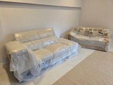 divano letto in pelle 3 posti con penisola 2 posti POLTRONESOFA' mod. BIANCANE