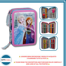 Astuccio 3 Zip Frozen Anna & Elsa Disney 44 Pezzi Scuola Bambine