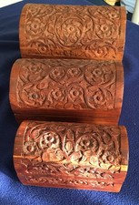 3 bauletti portagioie in legno