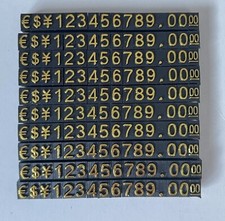 Prezzi componibili per vetrina negozio neri scritta oro- 160 pezzi - segnaprezzi