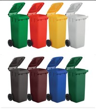 Bidone monocolore due ruote - monocolore,