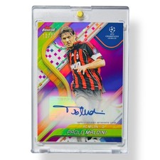 Paolo Maldini /75 Auto Topps Finest UCC 2024/25 AC Milano Italia Autografo No PSA