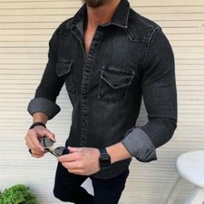 Camicie uomo denim casual slim