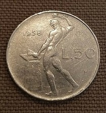 50 LIRE 1958 Uncommon Volcano