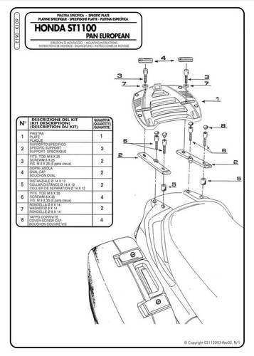 Givi kit piastra - piastra, attacco