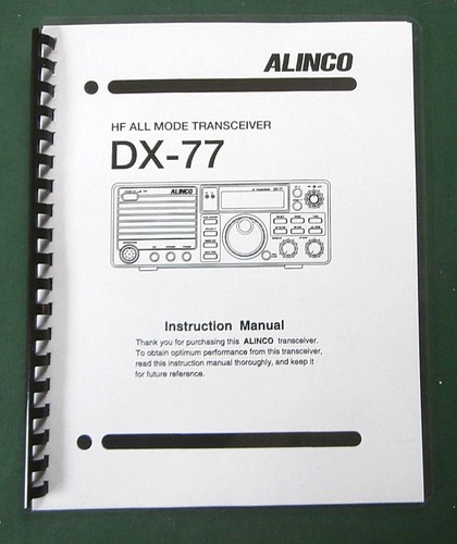 Alinco manuale di - alinco, dx-77