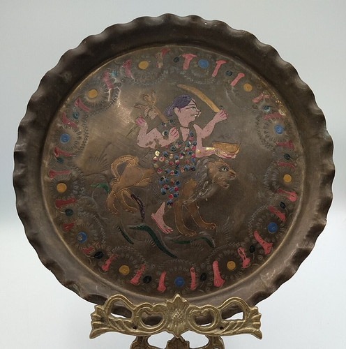 Antico piatto vassoio - , ottone