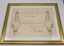 Attestato socio perpetuo P.N.F. Gioventù Italiana del Littorio firmato Starace