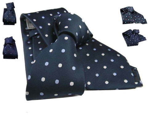 Cravatta pois bicolore blu - cravatta,