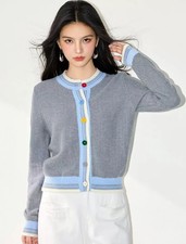 Cardigan Grigio Con Bottoni