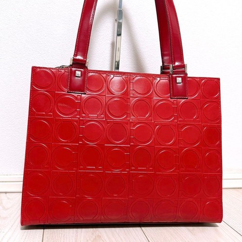 Borsa ferragamo gancini rossa - gancini,