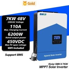 EASUN 7KW 6.2KW INVERTER IBRIDO WIFI MPPT 110A FOTOVOLTAICO 48V OFF-GRID 450VDC