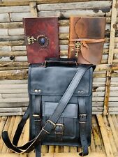 Valigetta messenger in pelle nera vintage tracolla messenger con 2 diari