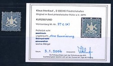 Württemberg Michel numero 27c