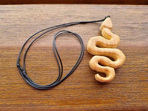 Ciondolo serpente legno - ciondolo,