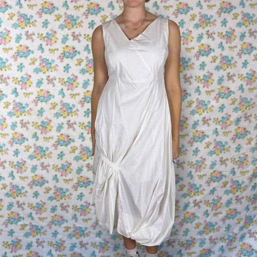 Abito midi asimmetrico bianco - ,