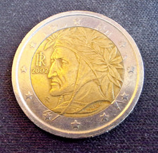 Moneta rara Dante Alighieri 2 euro anno 2002 collezione come da foto