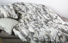 Copriletto in pelliccia 120x180cm con 2 cuscini 30x50 cm set completo di coccole