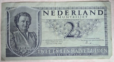 1949 Netherland 2 1/2 Gulden