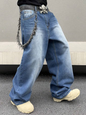 WIDE LEG BAGGY JEANS BLUE Y2K