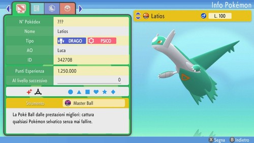 Latios shiny 6iv - br, +