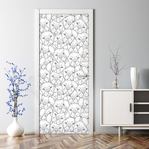 Removable door sticker french - sticker,