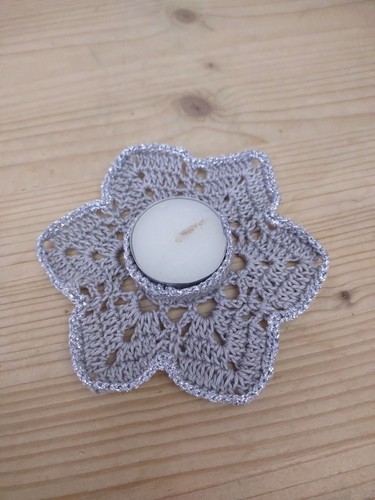 Porta candele uncinetto - candele, natale