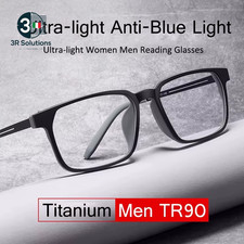 Nuovi Occhiali Da Lettura in Titanio Puro Uomo Donna TR90 Anti-Blu Ray Occhiali