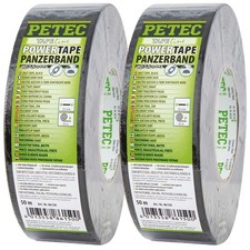 Nastro in tessuto Petec nastro corazzato POWER Tape nero 2 x 50 m nastro adesivo alto potere adesivo