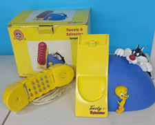 TWEETY E SILVESTRO TELEFONO ORIGINALE E FUNZIONANTE BASE SALVADANAIO ANNI 90