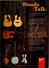 1999 • Fender print ad •  1990s Guitar mandolin banjo violin￼ADV-62