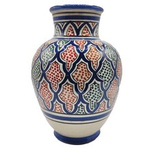 Vaso Berbero Marocchino in Ceramica Terracotta di Safi H. 30 Cm - Capolavoro Etn