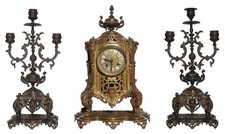 Trittico da camino in bronzo