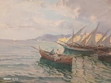 Dipinto '800 Olio Su Tela Angelo Cannone Dimensioni: 60x95