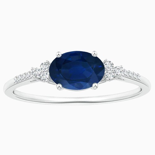 Anello solitario zaffiro - , blu