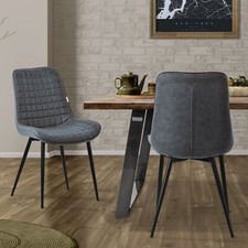Set 2 sedie da sala da pranzo in PU antracite poltrona da soggiorno sedia cucina