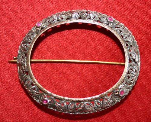 Spilla ovale fine 800 oro - spilla,