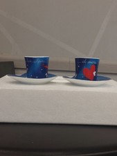 Set 2 tazzine caffe'  Baci Perugina manici a forma di cuore.