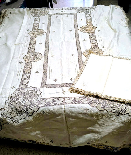 Tovaglia vintage lino - tovaglia, avorio
