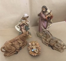 NATTIVITA’ - GESU’, MADONNA, SAN GIUSEPPE, BUE ed ASINO - FONTANINI - h. cm. 20