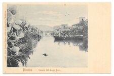 Cartolina Messina  Canale del Lago Faro con barca a remi non viaggiata